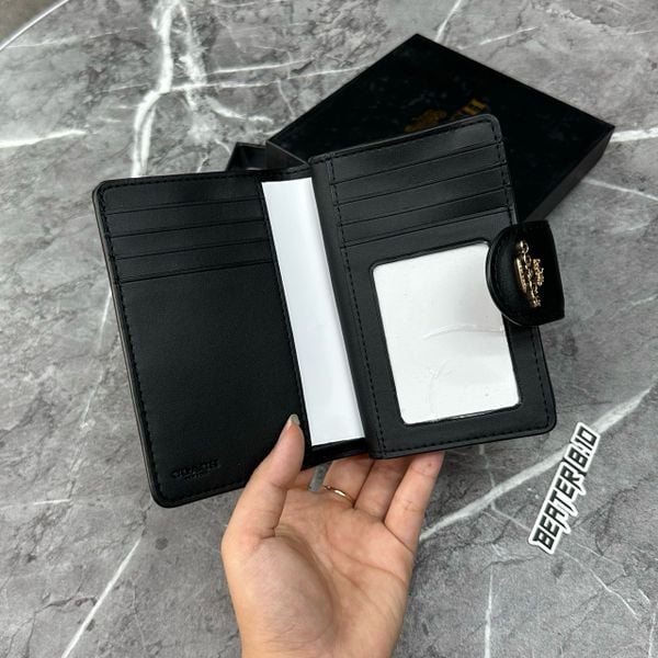 Ví Coach Nữ Outlet Medium Corner Zip Wallet Signature Brown Black  - C0082 IMAA8 - 1155