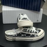 484 - Giày MLB Mule Playball Unisex Đế Bệt Dia Monogram Đen - 3AMUPBM3N-50BKS