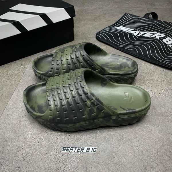 923 - Dép Adidas Adilette Blackout Grid - Stone Camo Slide