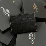 854 - Ví Coach Card Case Canvas Card Holder Horse Brown