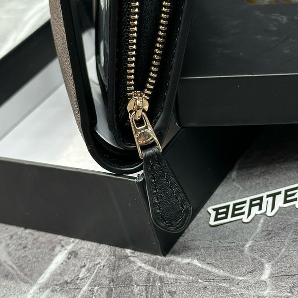 Ví Coach Nữ Outlet Medium Corner Zip Wallet Signature Brown Black  - C0082 IMAA8 - 1155