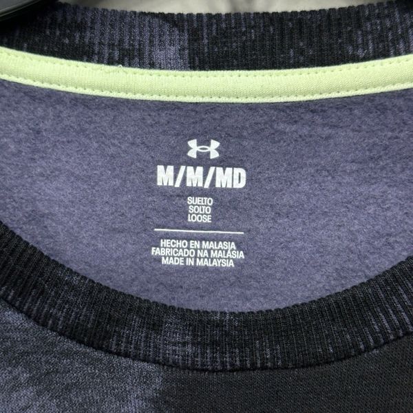 Áo Sweater Under Armour Project Rock Rival Fleece Disrupt Printed Crew Sweatshirt 'Black Grey' - 1373566-001 - 1274