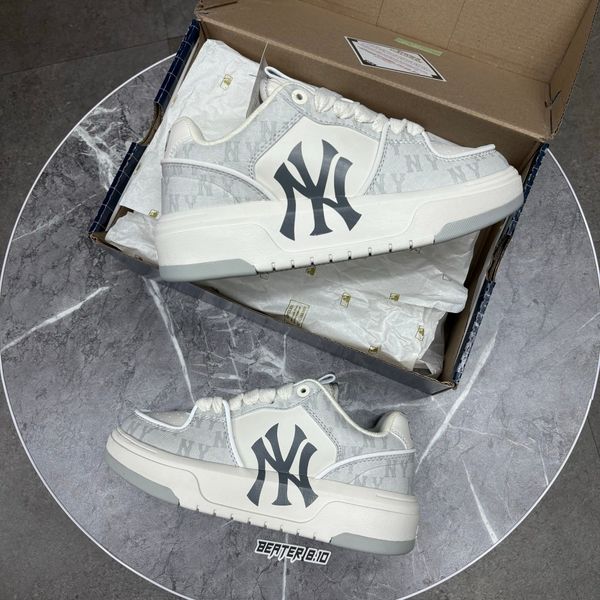 697 - Giày MLB Chunky Liner Denim Classic Mono New York Yankees Xám - 3ASXCLD4N-50GRS