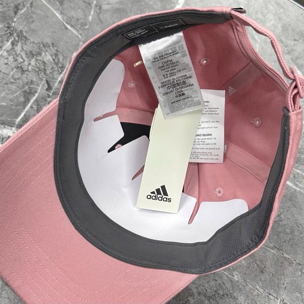 Mũ Nón Adidas Cotton Baseball Cap Wonder Mauve White - HD7235 - 1183