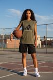 Áo Tank Top Bóng Rổ Adidas Sleeveles 'Olive Strata' - JX5589 - 1112