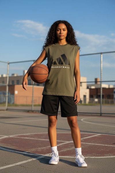 Áo Tank Top Bóng Rổ Adidas Sleeveles 'Olive Strata' - JX5589 - 1112