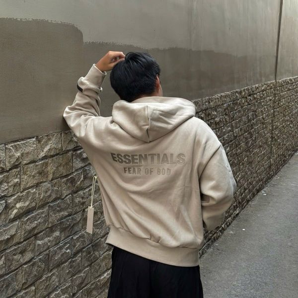 Áo Hoodie Fit Fleece Zip Up Fear of God Essentials Classic 'Timber' 2025 - 192SP254781F - 1027