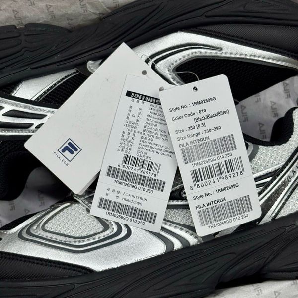 Giày Fila Sneakers Interun ' Black Silver' - 1RM02699G-010 - 1297