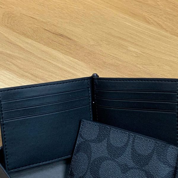 826 - Ví Coach Nam Nữ Đựng Thẻ Dáng Mỏng Kẹp Tiền – Signature Canvas 