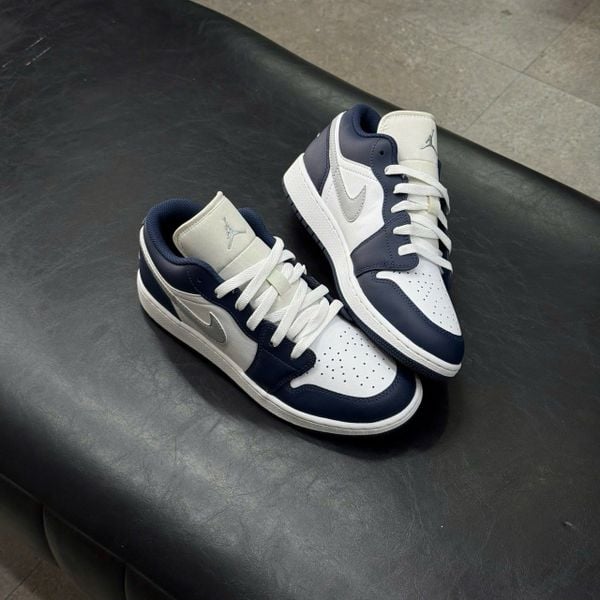 514 - Giày Nike Air Jordan 1 Low 'White Grey Navy' - 553560-141