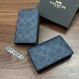 949 - Ví Coach Card Holder Signature Canvas Navy - F2581 - CW367