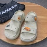 569 - Dép Sandal Clog Unisex Crocs Classic Crush màu kem - 207670-2Y2