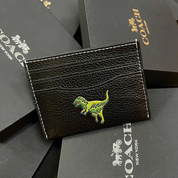 854 - Ví Coach Card Case Canvas Card Holder Horse Brown