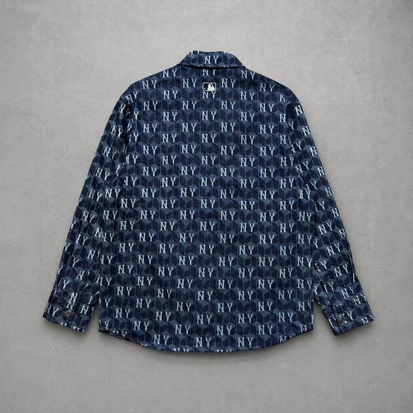 Áo Sơ Mi MLB Denim Cube Monogram Deep Navy Blue - 3ADRM0734-50NYD - 1345