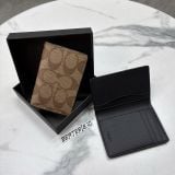805 - Ví Coach Card Holder Signature Canvas Charcoal Black - F66549