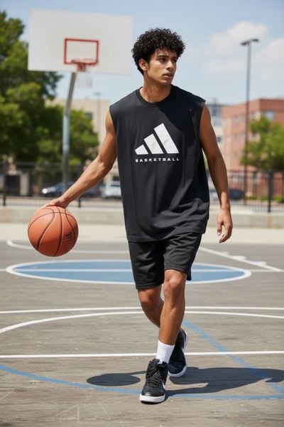 Áo Tank Top Bóng Rổ Adidas Sleeveless Màu Black - JX5586 - 1102