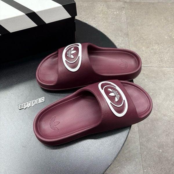 953 - Dép Adidas Adilette Trefoil Badge Slide Grey White