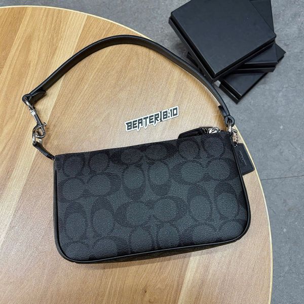 843 - Túi Coach kẹp nách Nolita 19 In Signature Canvas Black - C3308