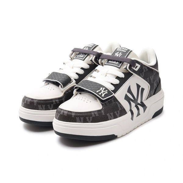 403 - Giày MLB Chunky Liner Mid Monogram NY Yankees Denim Black - 3ASXCDN3N-50BKS