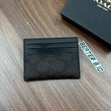 854 - Ví Coach Card Case Canvas Card Holder Horse Brown