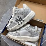 376 - Giày MLB Korea Chunky Liner Mid Denim New York Yankees Xám - 3ASXCDN3N-50GRS