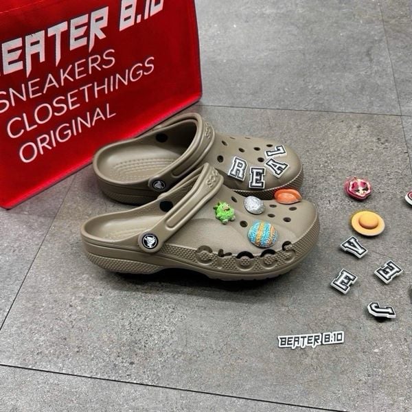 Giày Sandal Clog Unisex Crocs Baya - Khaki - 10126-2V3 - 932