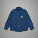 Áo Sơ Mi MLB Denim Basic Mega Logo Indigo - 3ADRB0641-50INS - 1346