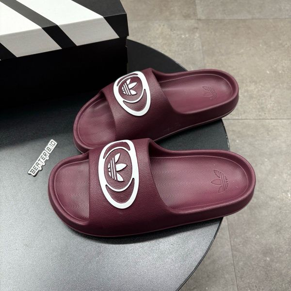 953 - Dép Adidas Adilette Trefoil Badge Slide Grey White