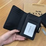Ví Coach Medium Corner Zip Wallet Signature Tan Black Canvas - CW786 IMQRX - 1150