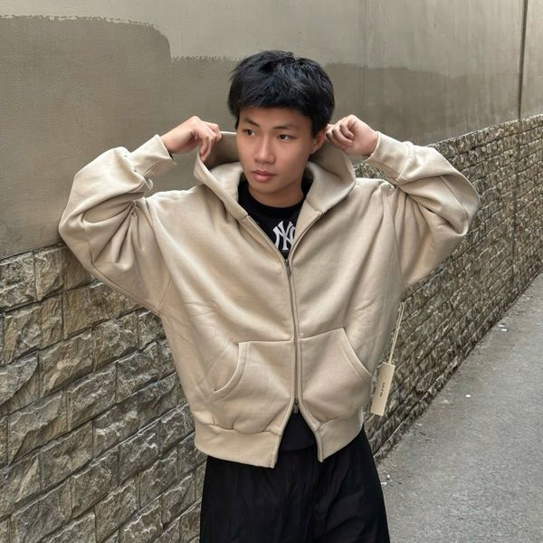 Áo Hoodie Fit Fleece Zip Up Fear of God Essentials Classic 'Timber' 2025 - 192SP254781F - 1027