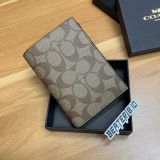 901 - Ví Coach Đựng Passport Case In Signature Canvas - F93518