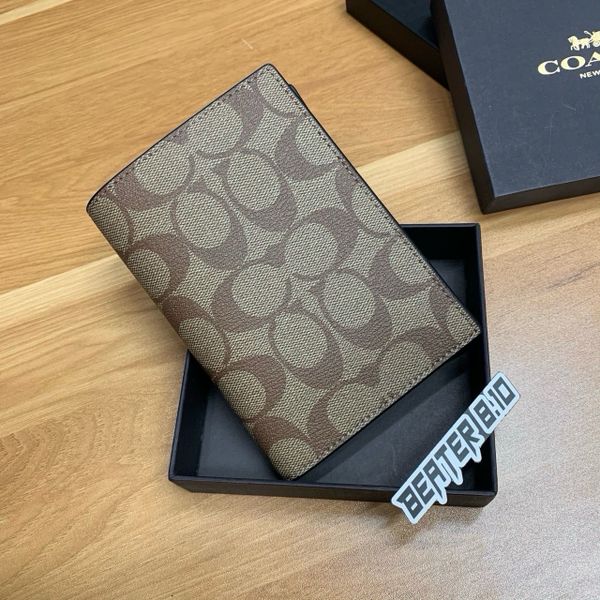 901 - Ví Coach Đựng Passport Case In Signature Canvas - F93518