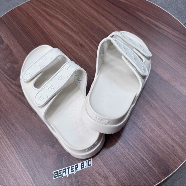 494 - Dép Quai Ngang MLB Chunky Bouncer Two Strap LA Dodgers Trắng - 3ALPCBT33-50WHS