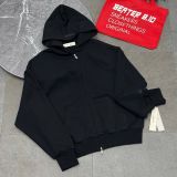 973 - Áo Hoodie Fit Fleece Zip Up Fear of God Essentials Classic 'Jet Black' 2025 - 192AS254780F