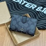 852 - Ví Coach Medium Corner Zip Wallet Black - F23553