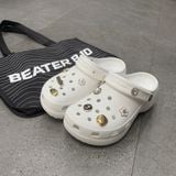 715 - Giày Sandal Clog Nữ Crocs Platform Classic Trắng - 208186-100