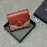 1020 - Ví Coach Nữ Gập 3 Wyn Colorblock Signature Canvast - C2329