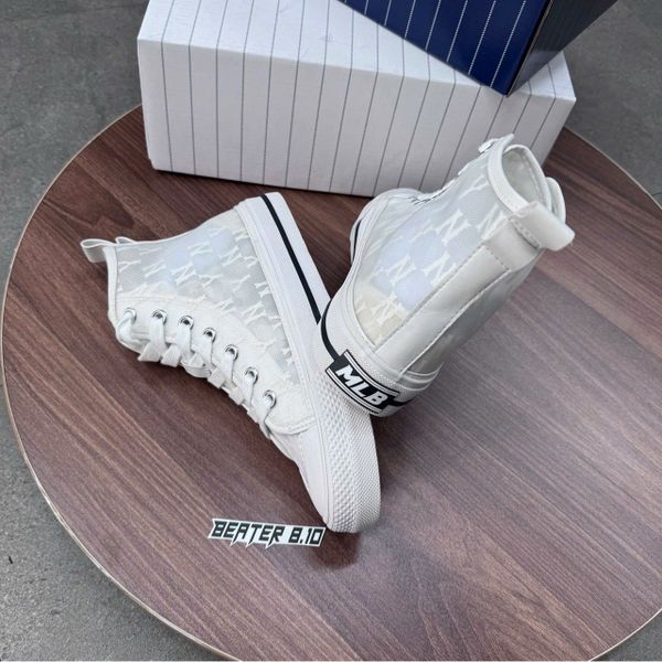 254 - Giày MLB Playball High White Monogram NY Mesh - 3ACVCMM2N-50GRS