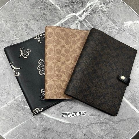 931 - Sổ tay Coach Notebook In Signature Canvas 