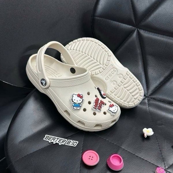 Dép Sandal Clog Unisex Crocs Classic Light Bone - 910