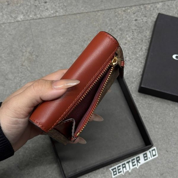 1020 - Ví Coach Nữ Gập 3 Wyn Colorblock Signature Canvast - C2329