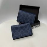 Ví Coach Card Holder Signature Canvas Navy - F2581 - CW367 - 949