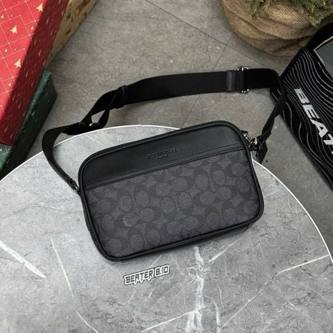 995 - Túi Đeo Chéo COACH Graham Crossbody Bag In Signature Canvas Black - CV921
