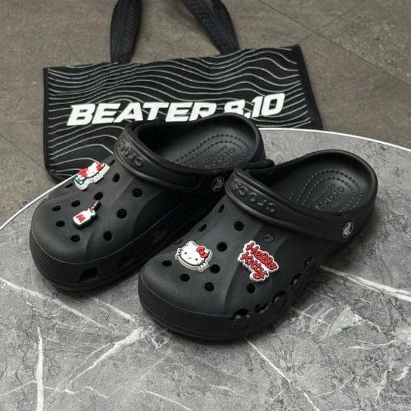 417 - Dép Sandal Clog Unisex Crocs Baya (Trắng / Đen)