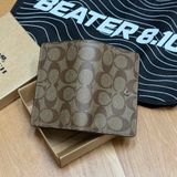 850 - Ví Coach Medium Corner Zip Wallet In Signature Canvas Pink Khaki - C0082