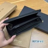 869 - Ví Coach Cầm Tay Dáng Dài khóa Zip Embossed Signature Black Leather - F58113