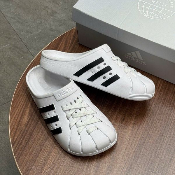 390 - Dép Sục Adidas Adilette Clogs White Black - FY8970