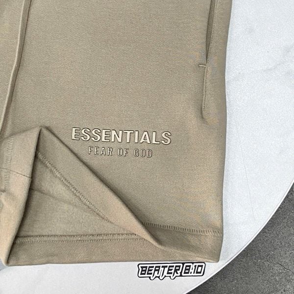 958 - Quần Fear of God Essentials Soccer Fleece Shorts Timber - 160SP252001F