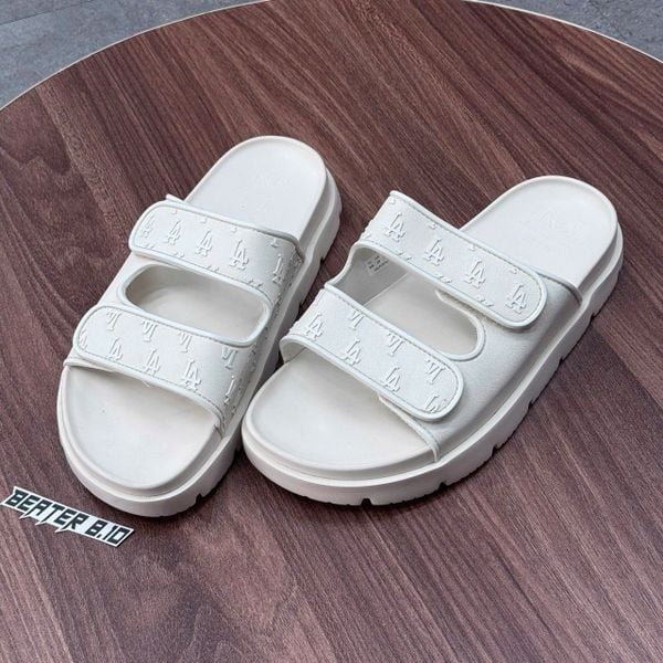 494 - Dép Quai Ngang MLB Chunky Bouncer Two Strap LA Dodgers Trắng - 3ALPCBT33-50WHS