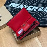 845 - Ví Coach Medium Corner Zip Wallet In Signature Canvas Khaki Red - C0082